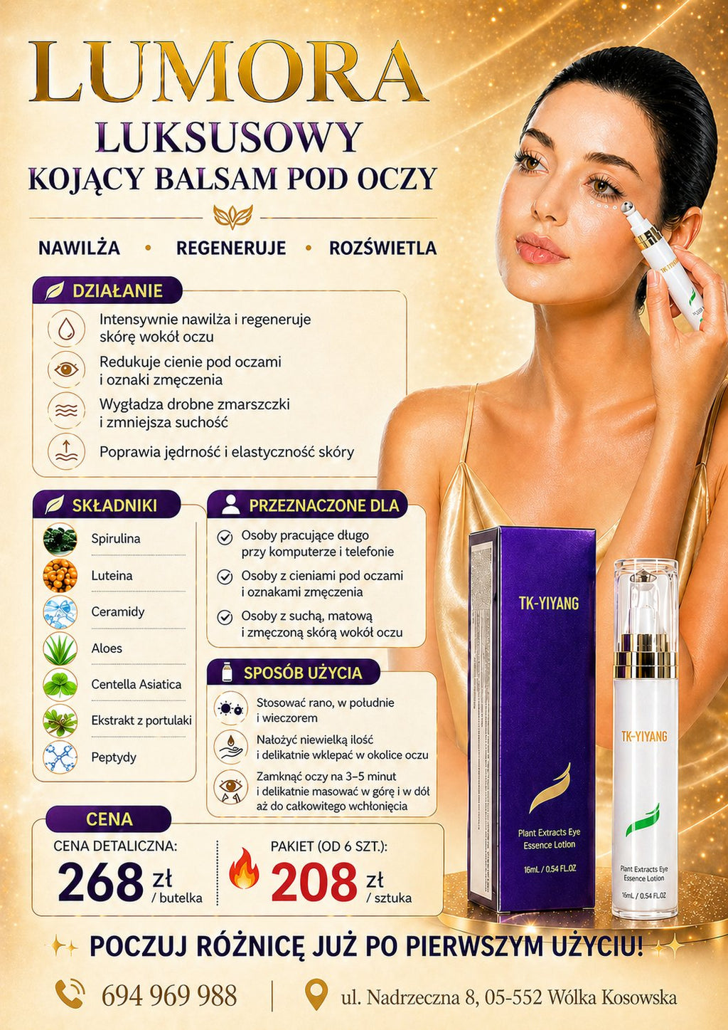 LUMORA VITAL Ziołowy łagodzący i regenerujący krem pod oczy